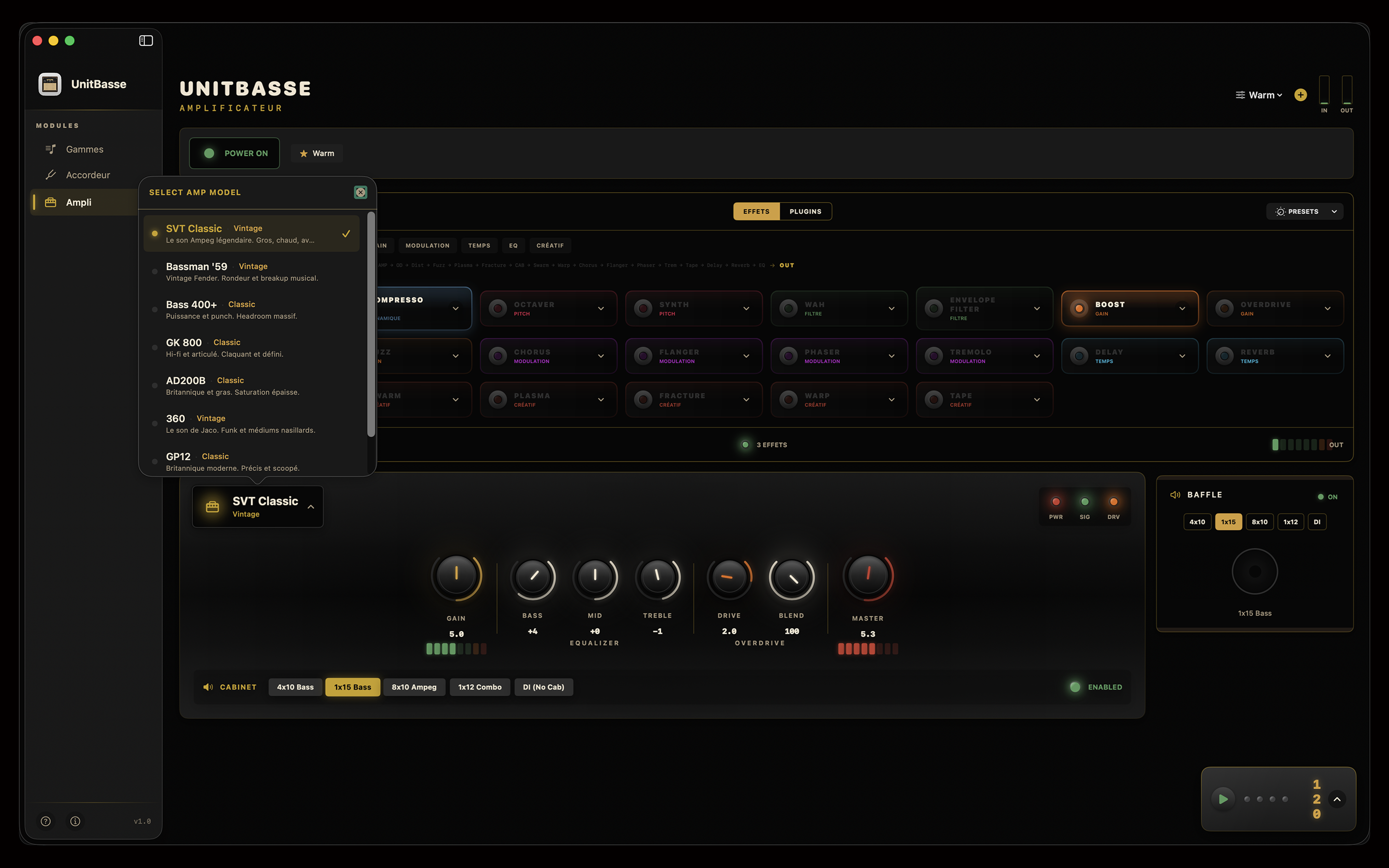 Module Ampli — 8 modèles légendaires et 5 cabinets